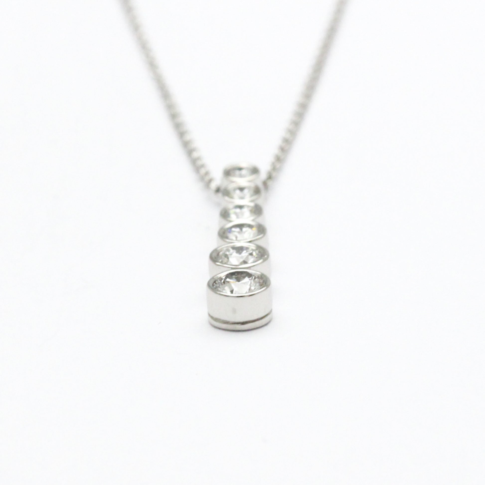 Tiffany & Co. Jazz Graduated Drop Pendant Necklace Platinum and Diamonds, Silver, Platinum, Necklace