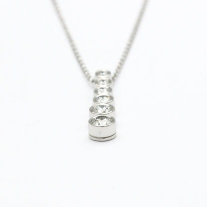 Tiffany & Co. Jazz Graduated Drop Pendant Necklace Platinum and Diamonds, Silver, Platinum, Necklace