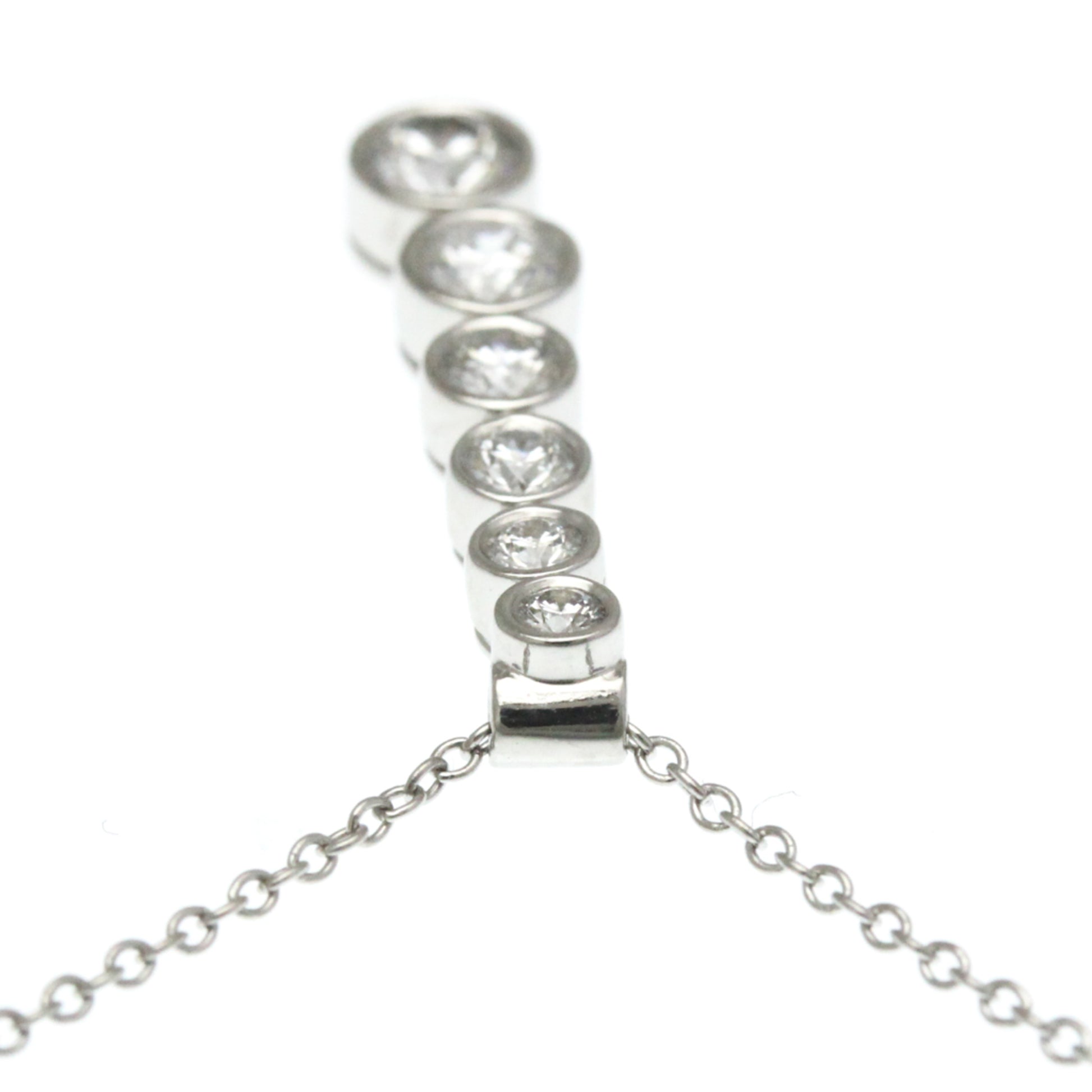 Tiffany & Co. Jazz Graduated Drop Pendant Necklace Platinum and Diamonds, Silver, Platinum, Necklace