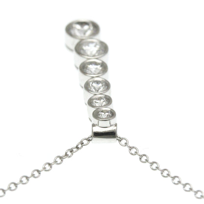Tiffany & Co. Jazz Graduated Drop Pendant Necklace Platinum and Diamonds, Silver, Platinum, Necklace