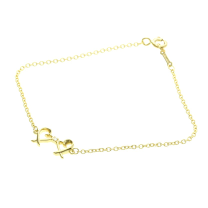 Tiffany & Co. Paloma Picasso Double Loving Heart Bracelet 18K Yellow Gold and Diamond, Gold, Yellow Gold, Bracelet