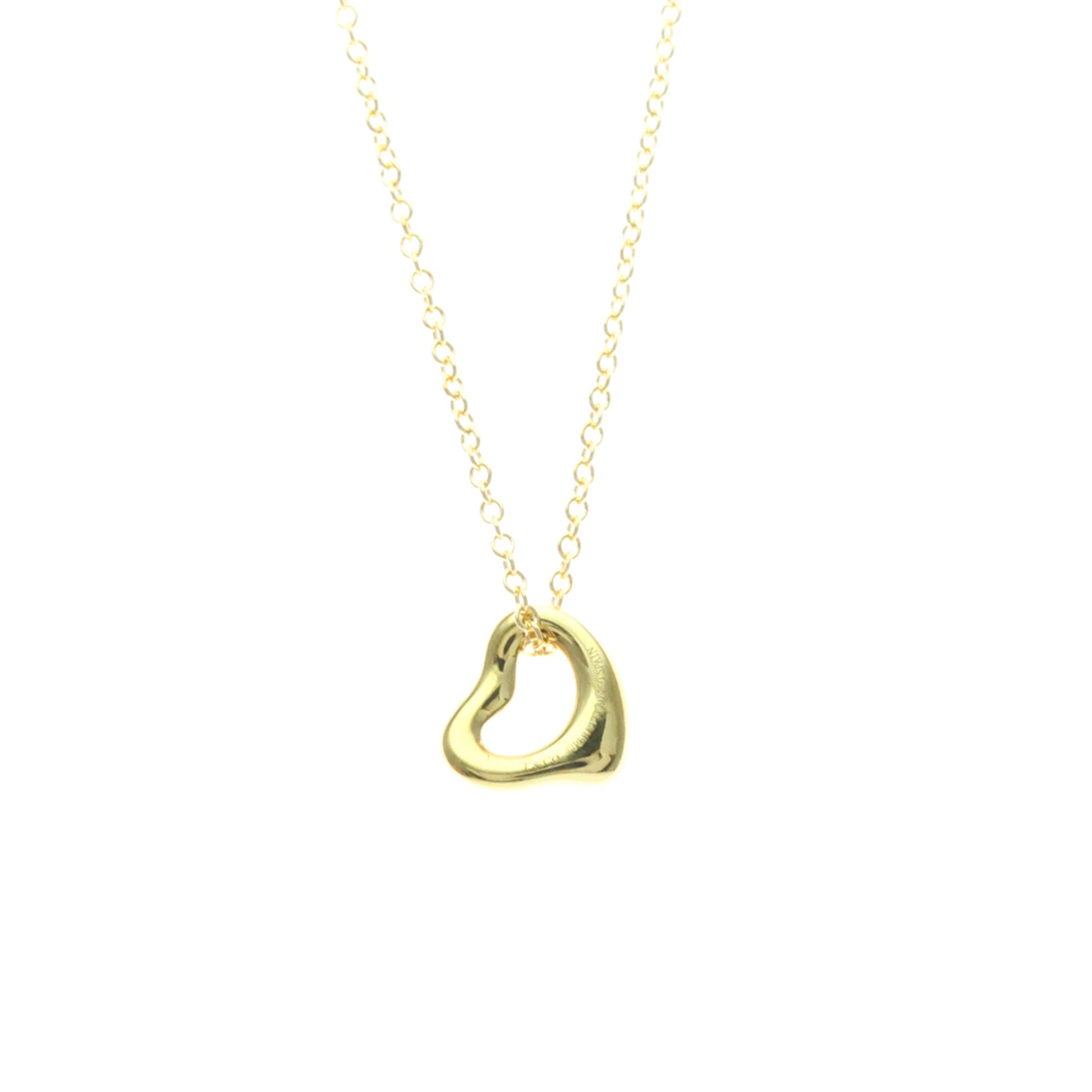 Tiffany & Co. Elsa Peretti Open Heart Pendant Necklace 18K Yellow Gold, Gold, Yellow Gold, Necklace
