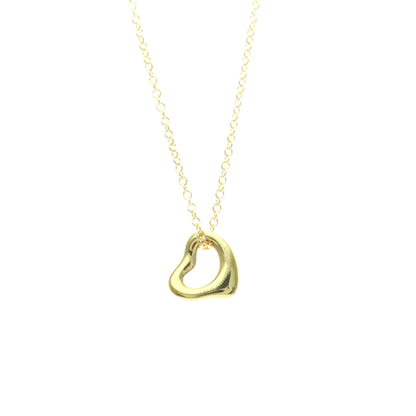 Tiffany & Co. Elsa Peretti Open Heart Pendant Necklace 18K Yellow Gold, Gold, Yellow Gold, Necklace