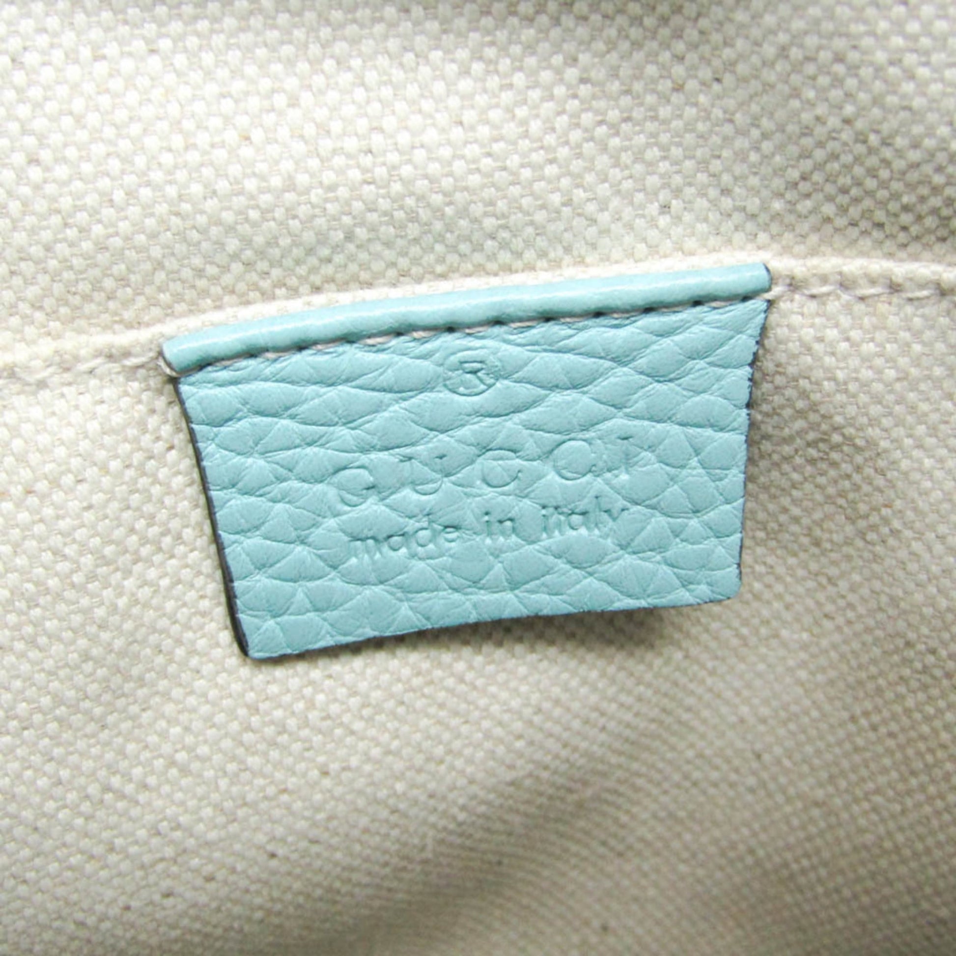 Gucci Bamboo Shopper Tote Leather, Blue, Leather, Tote Bag