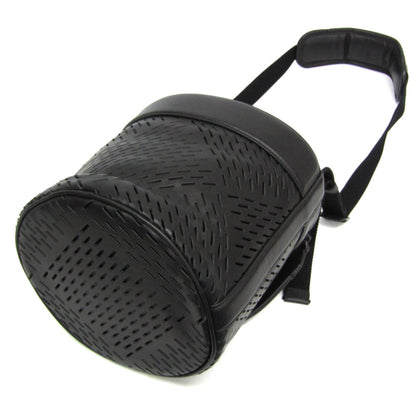 Bottega Veneta Paper Bucket Bag Perforated Leather, Black, Leather, Shoulder Bag
