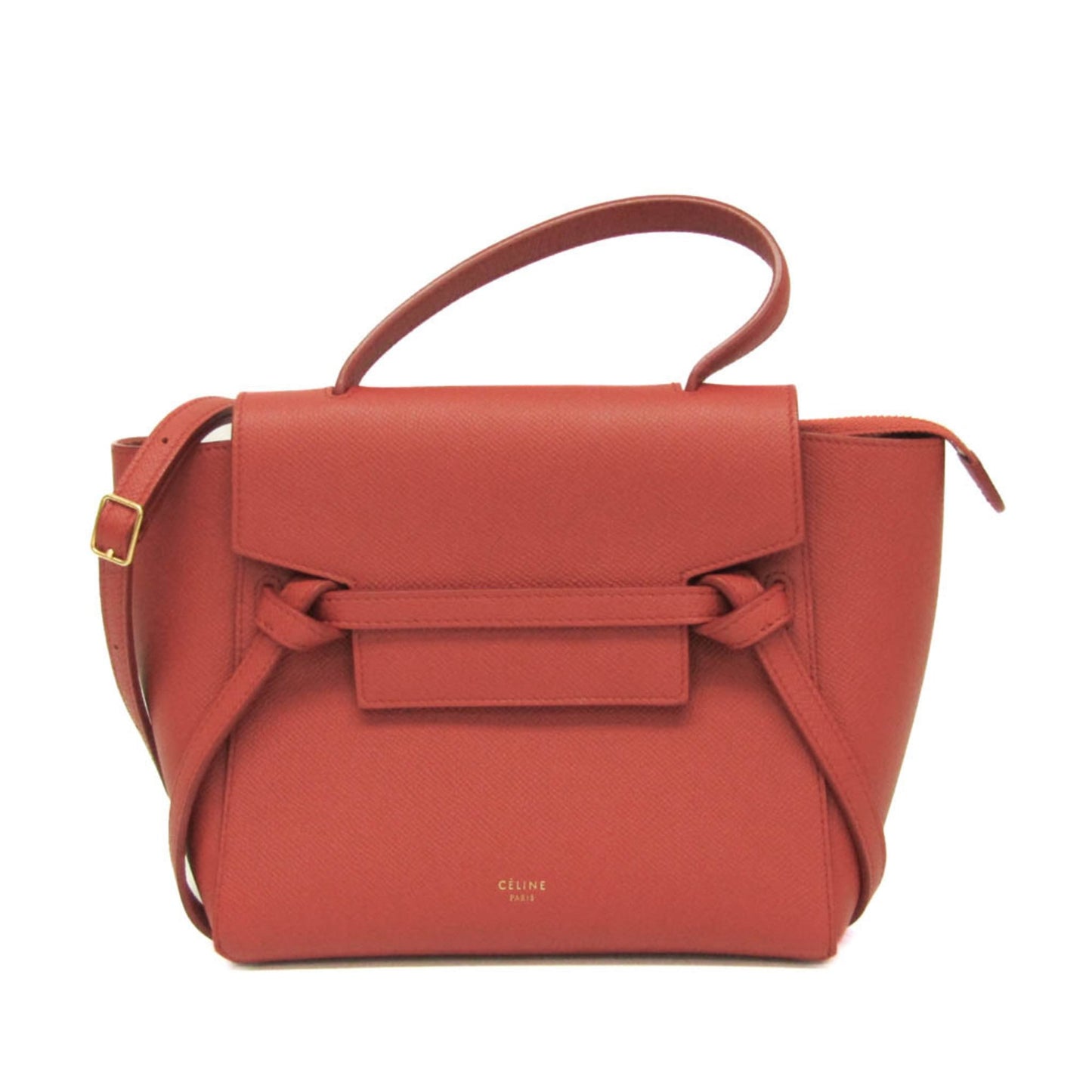 Celine Belt Bag Textured Leather, Red, Leather, Handbag