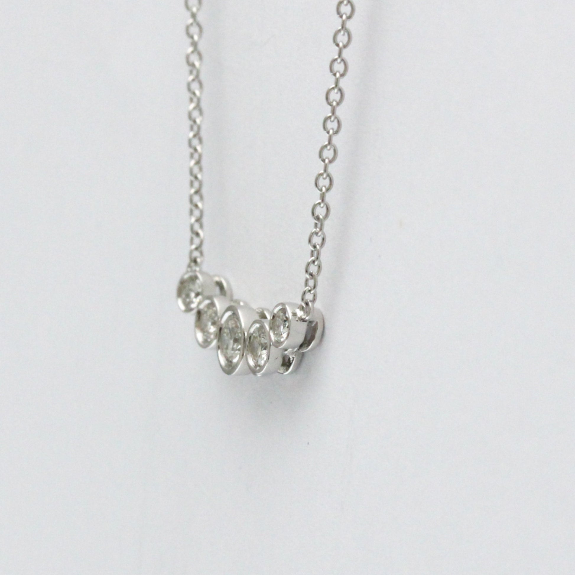 Tiffany & Co. Jazz Graduated Pendant Necklace Platinum and Diamonds, Silver, Platinum, Necklace