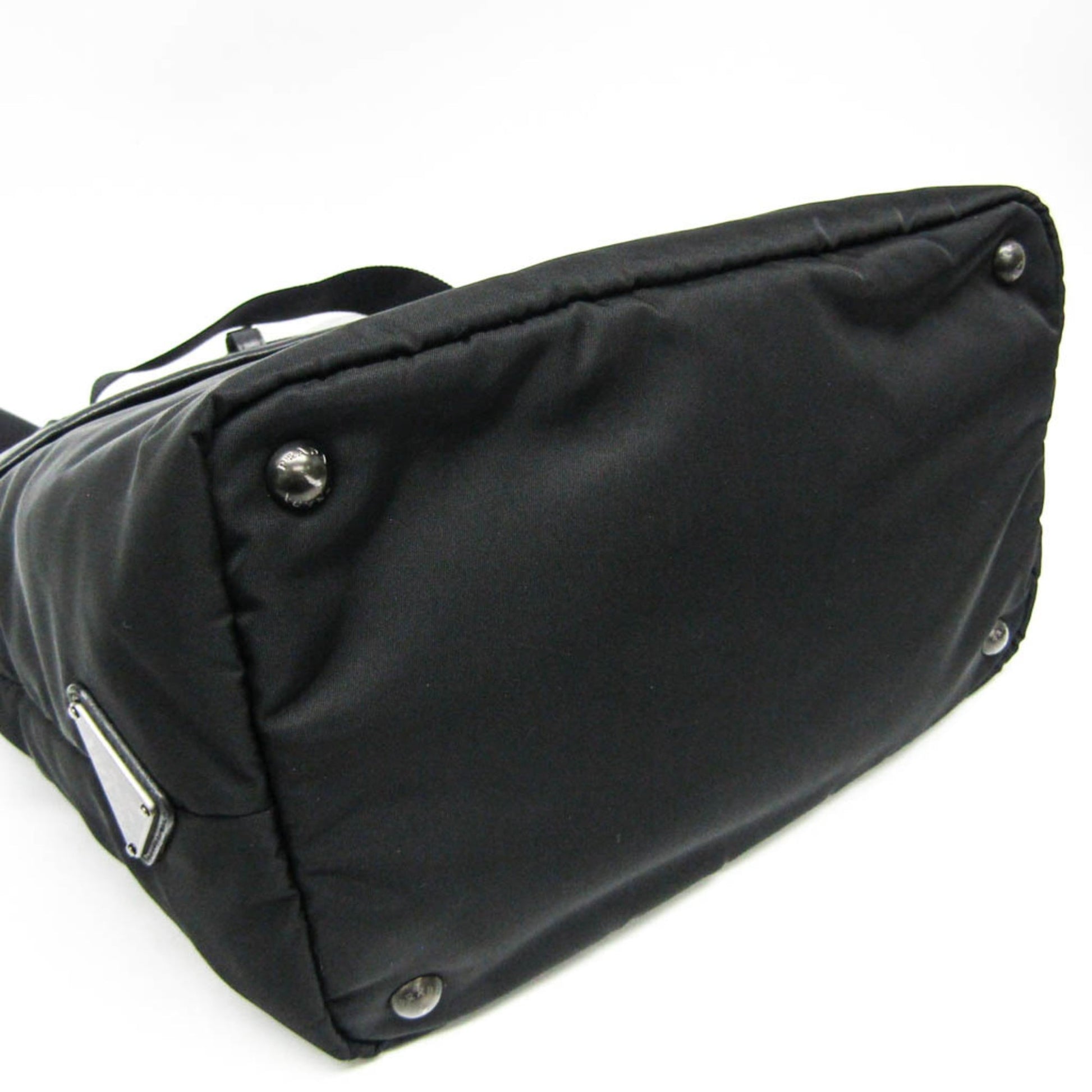 Prada Convertible Double Tote Nappa Leather and Tessuto, Black, Nylon, Handbag