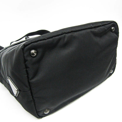 Prada Convertible Double Tote Nappa Leather and Tessuto, Black, Nylon, Handbag