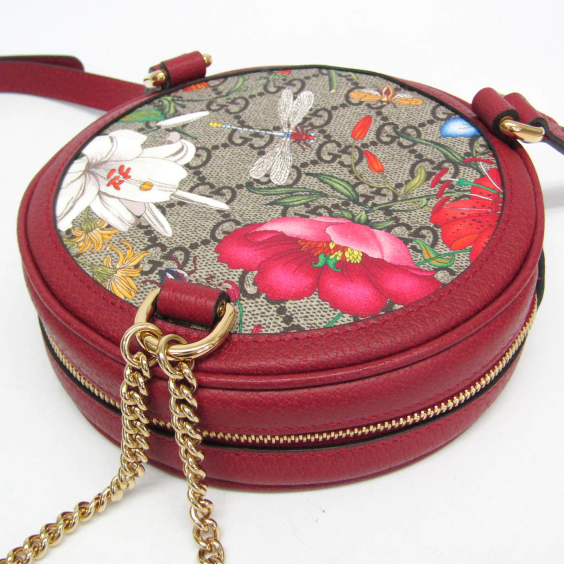 Gucci Ophidia Round Backpack Flora GG Coated Canvas, Multicolour, Canvas, Backpack