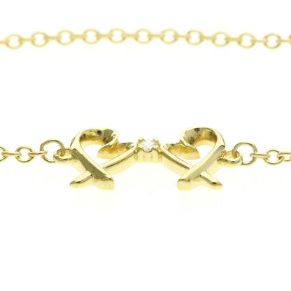 Tiffany & Co. Paloma Picasso Double Loving Heart Bracelet 18K Yellow Gold and Diamond, Gold, Yellow Gold, Bracelet
