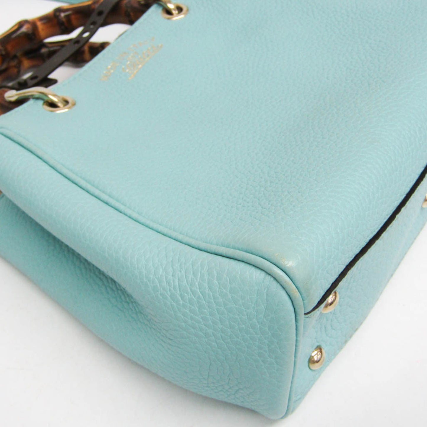Gucci Bamboo Shopper Tote Leather, Blue, Leather, Tote Bag