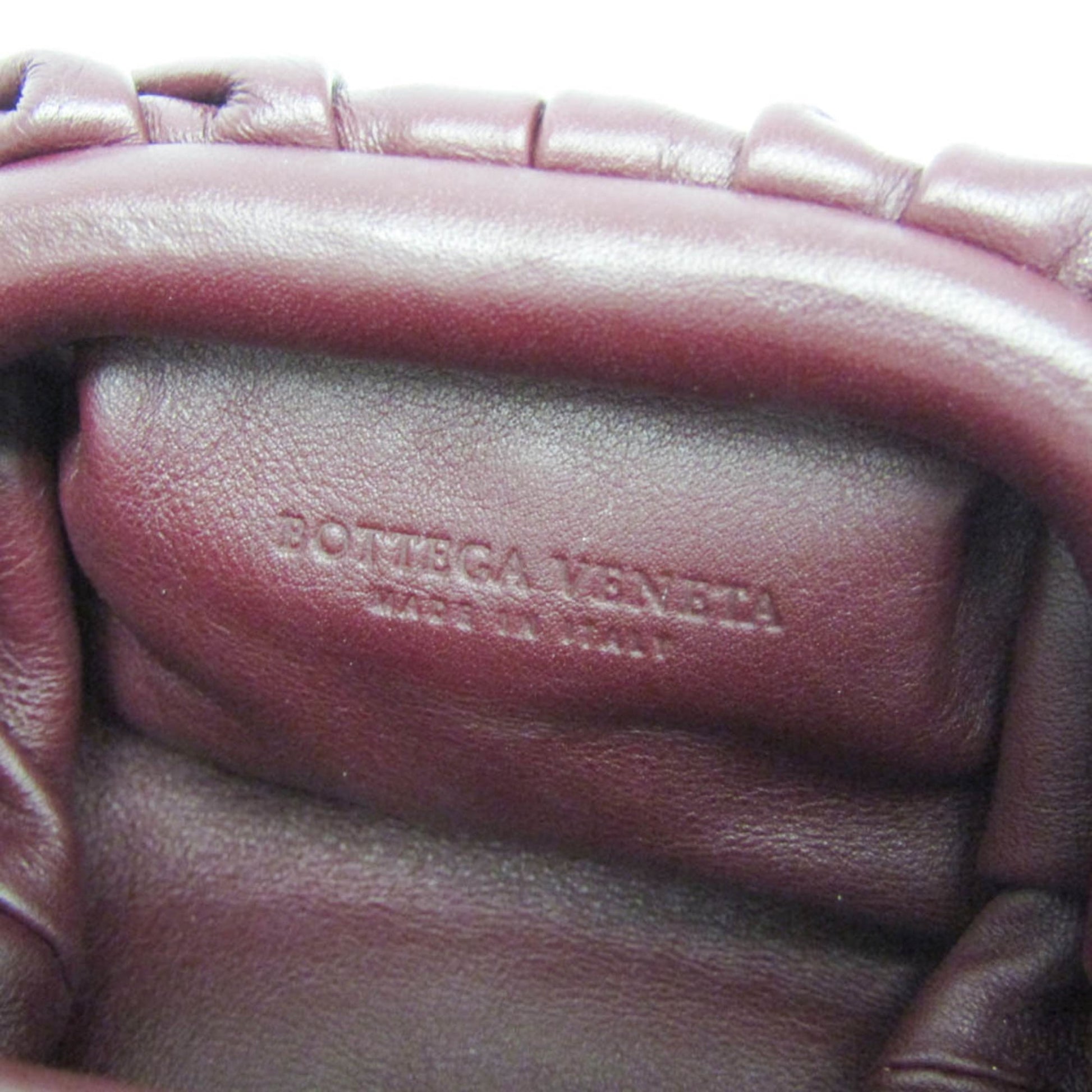 Bottega Veneta The Pouch Leather, Burgundy, Leather, Clutch