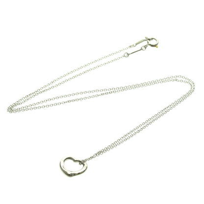 Tiffany & Co. Elsa Peretti Open Heart Pendant Necklace Platinum, Silver, Platinum, Necklace
