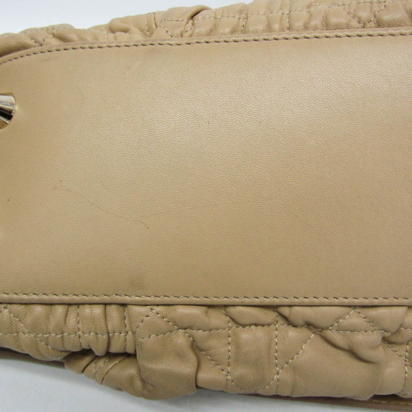 Christian Dior Lady cannage Matelassé, Beige, Leather, Handbag
