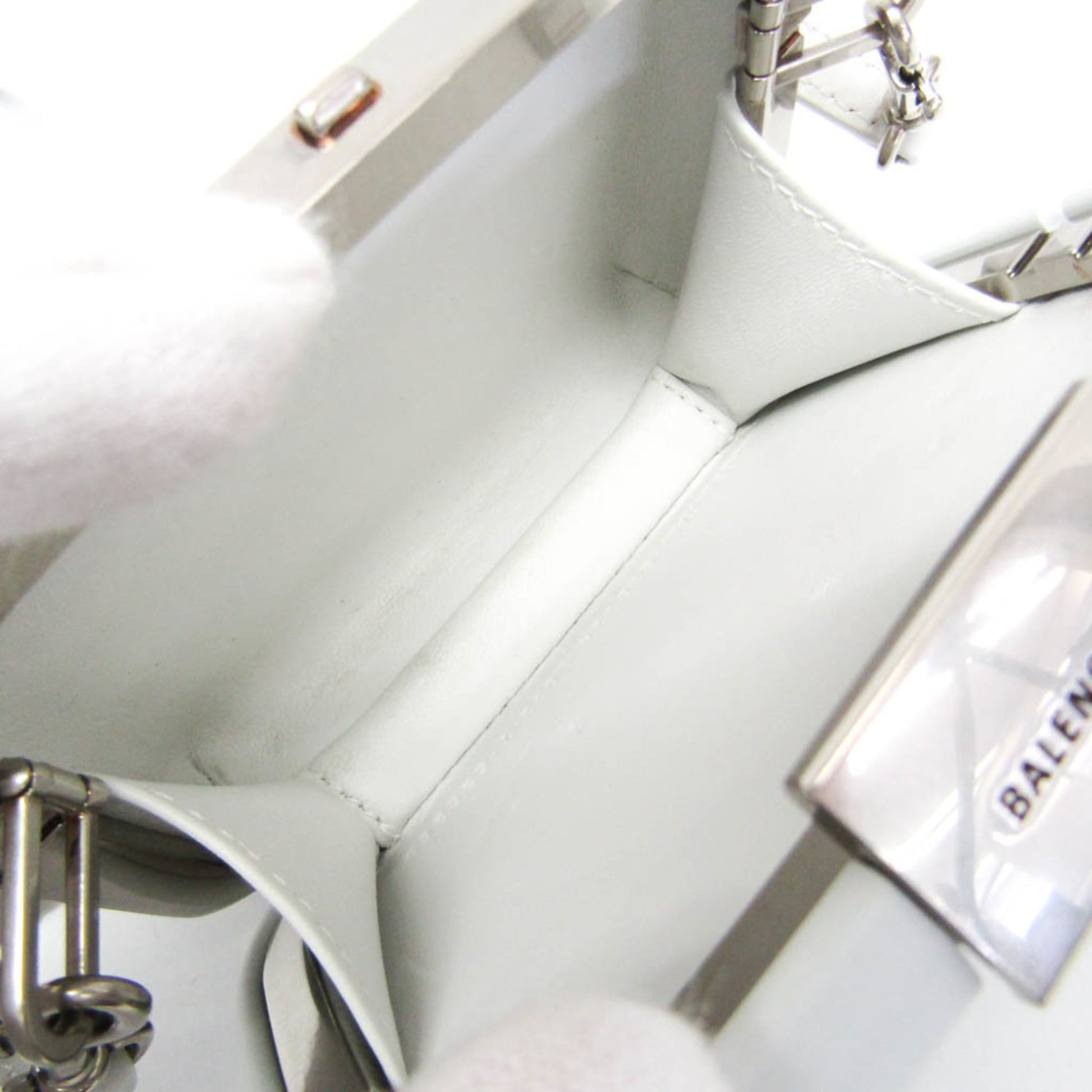 Balenciaga Logo Lunch Box Bag Plastic, White, Plastic, Shoulder Bag