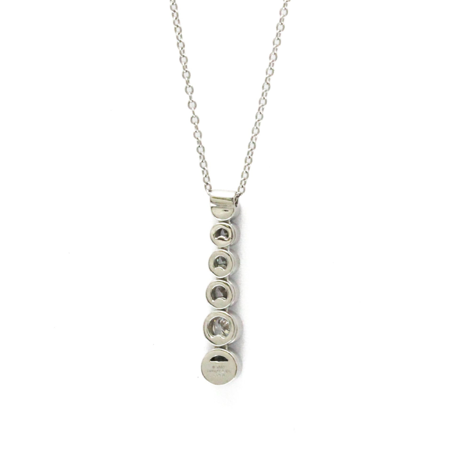 Tiffany & Co. Jazz Graduated Drop Pendant Necklace Platinum and Diamonds, Silver, Platinum, Necklace