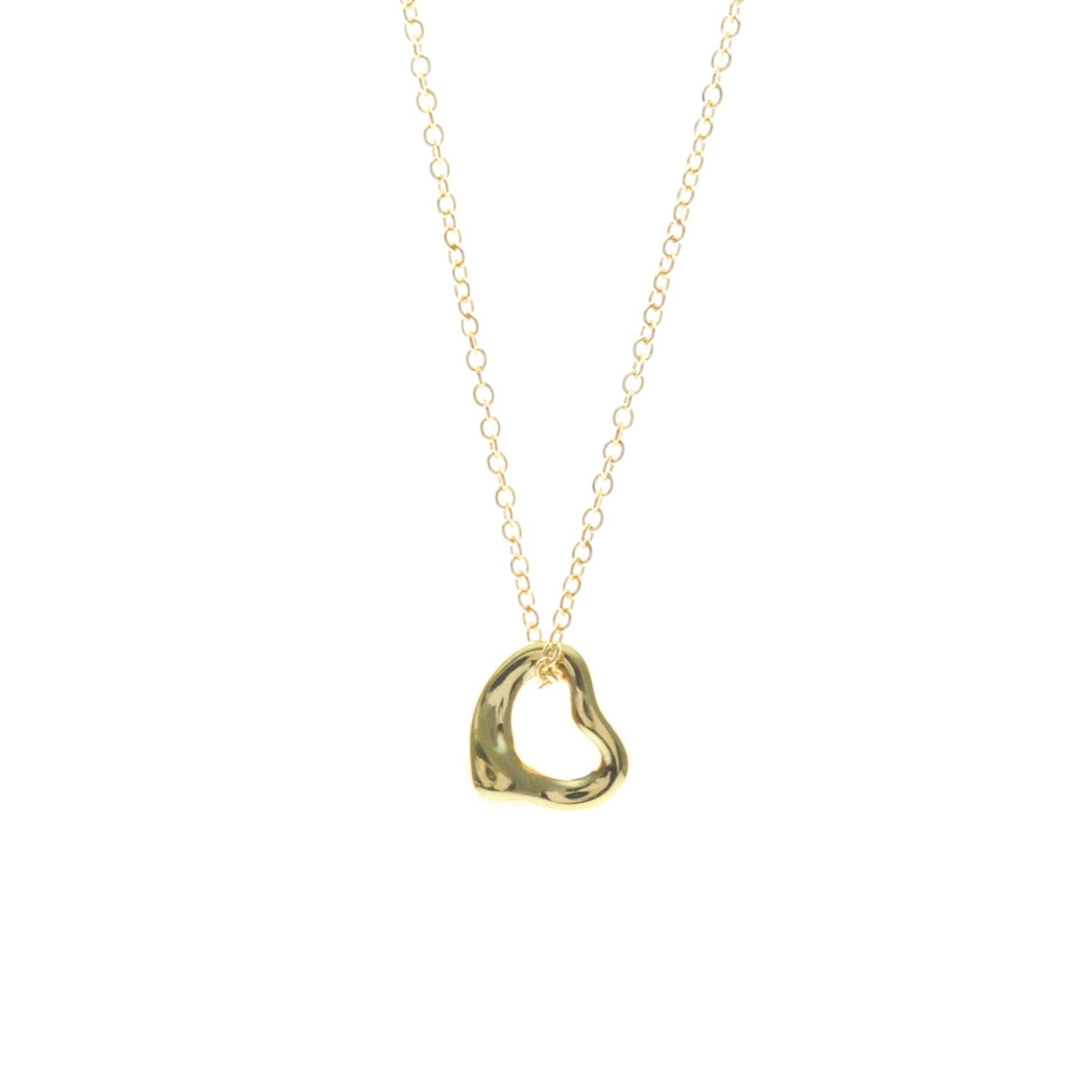Tiffany & Co. Elsa Peretti Open Heart Pendant Necklace 18K Yellow Gold, Gold, Yellow Gold, Necklace