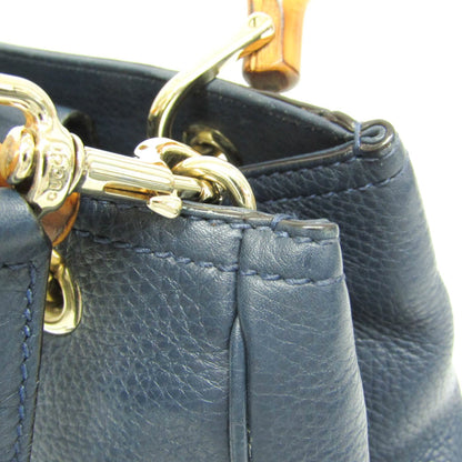 Gucci Bamboo Shopper Tote Leather, Blue, Leather, Tote Bag