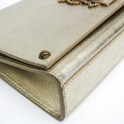 Saint Laurent Classic Monogram Crossbody Bag Calfskin, Gold, Leather, Shoulder Bag