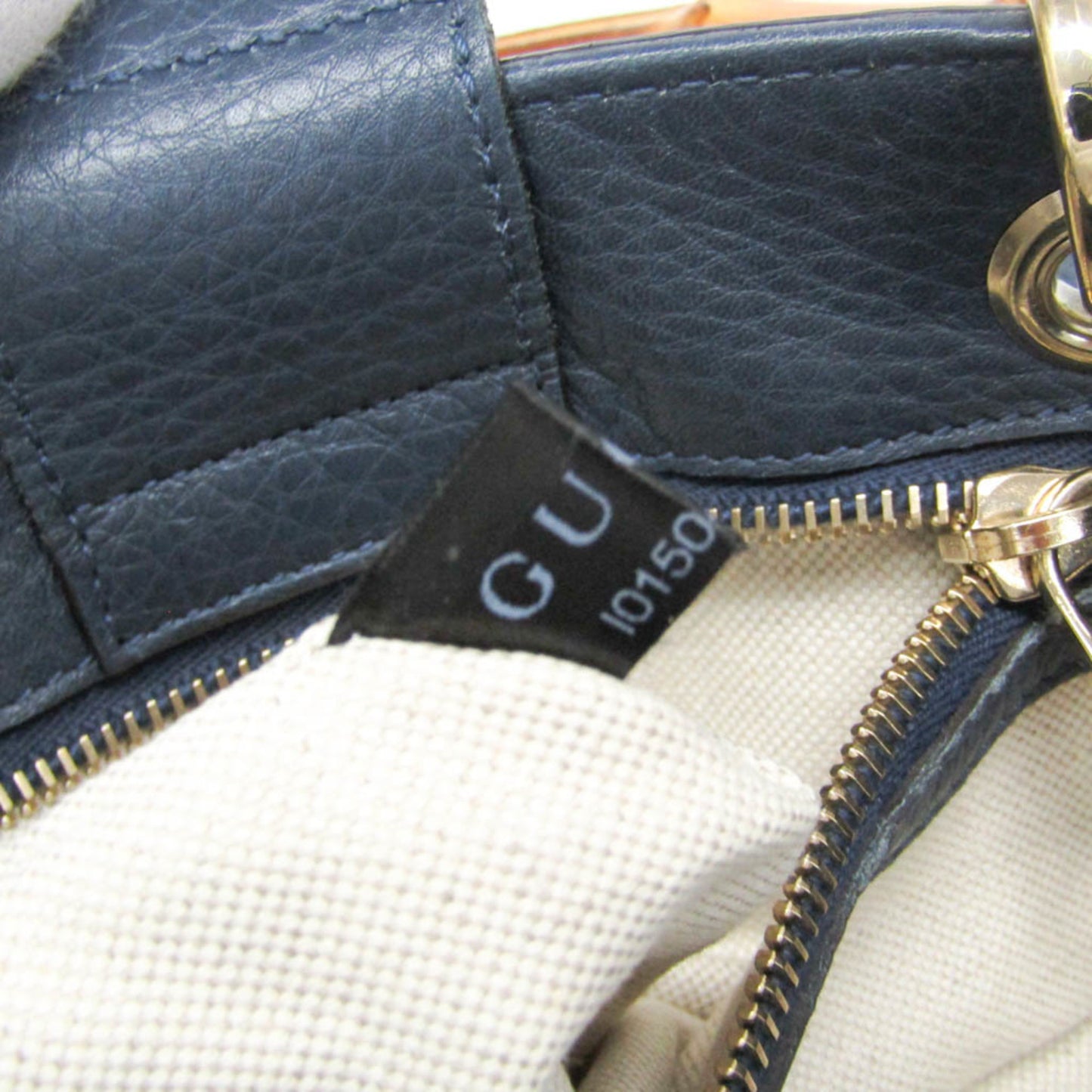 Gucci Bamboo Shopper Tote Leather, Blue, Leather, Tote Bag