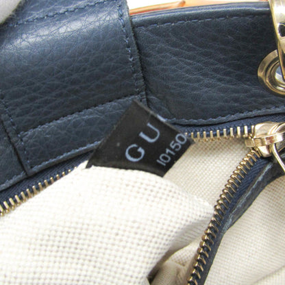 Gucci Bamboo Shopper Tote Leather, Blue, Leather, Tote Bag