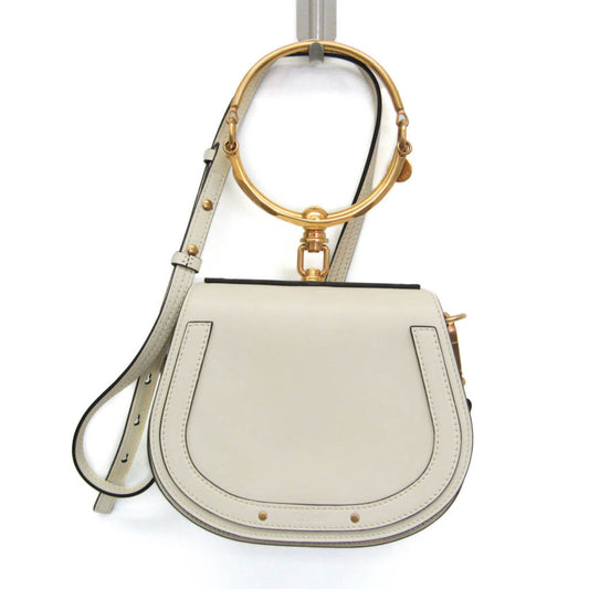 Chloe Nile Crossbody Bag Leather, Beige, Leather, Shoulder Bag