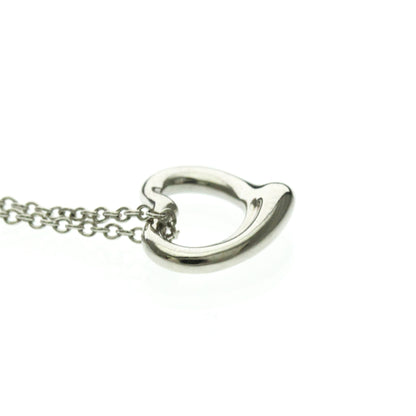 Tiffany & Co. Elsa Peretti Open Heart Pendant Necklace Platinum, Silver, Platinum, Necklace