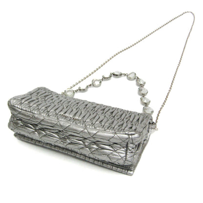 Miu Miu Crystal Clutch Matelasse Leather, SILVER, LEATHER, Shoulder bag