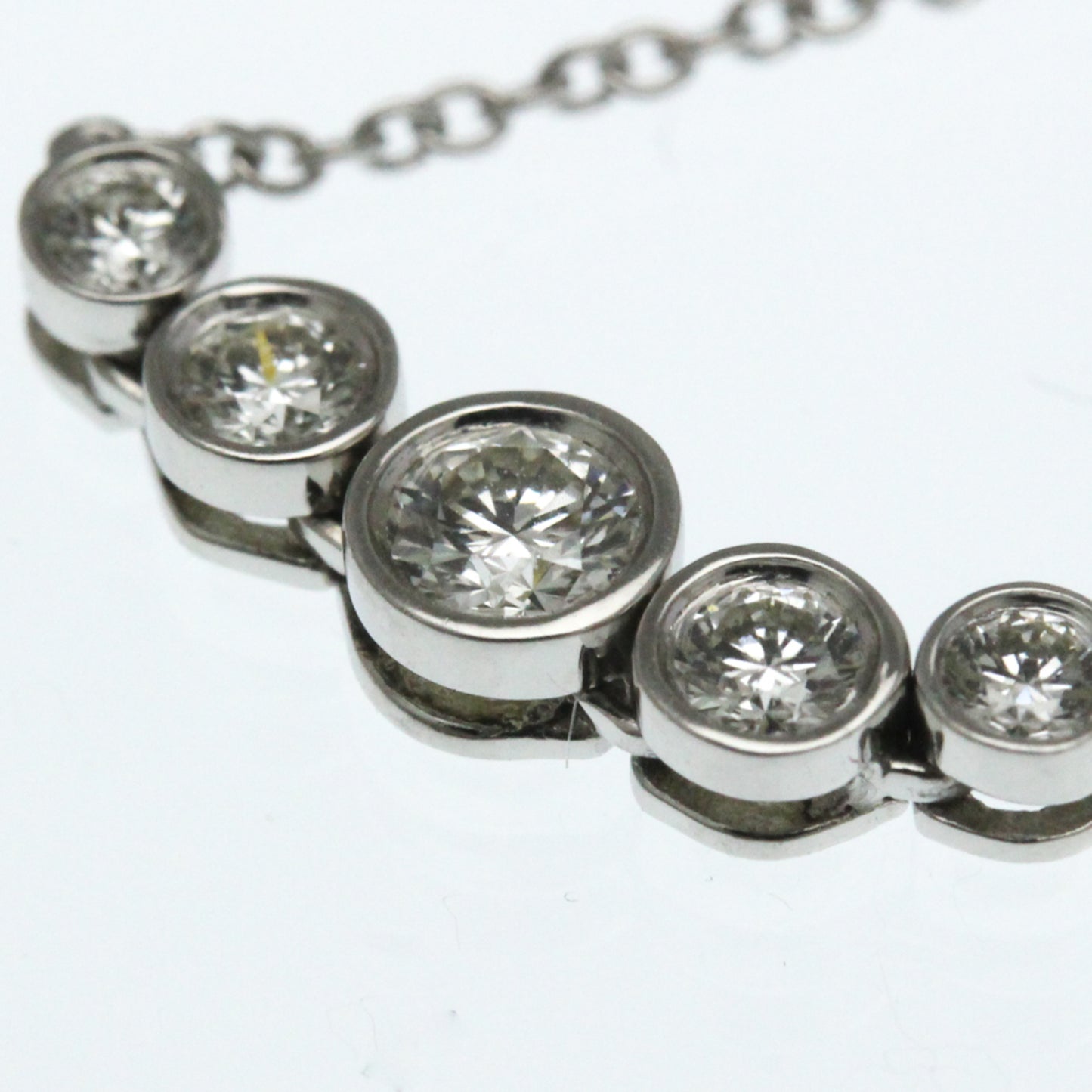 Tiffany & Co. Jazz Graduated Pendant Necklace Platinum and Diamonds, Silver, Platinum, Necklace