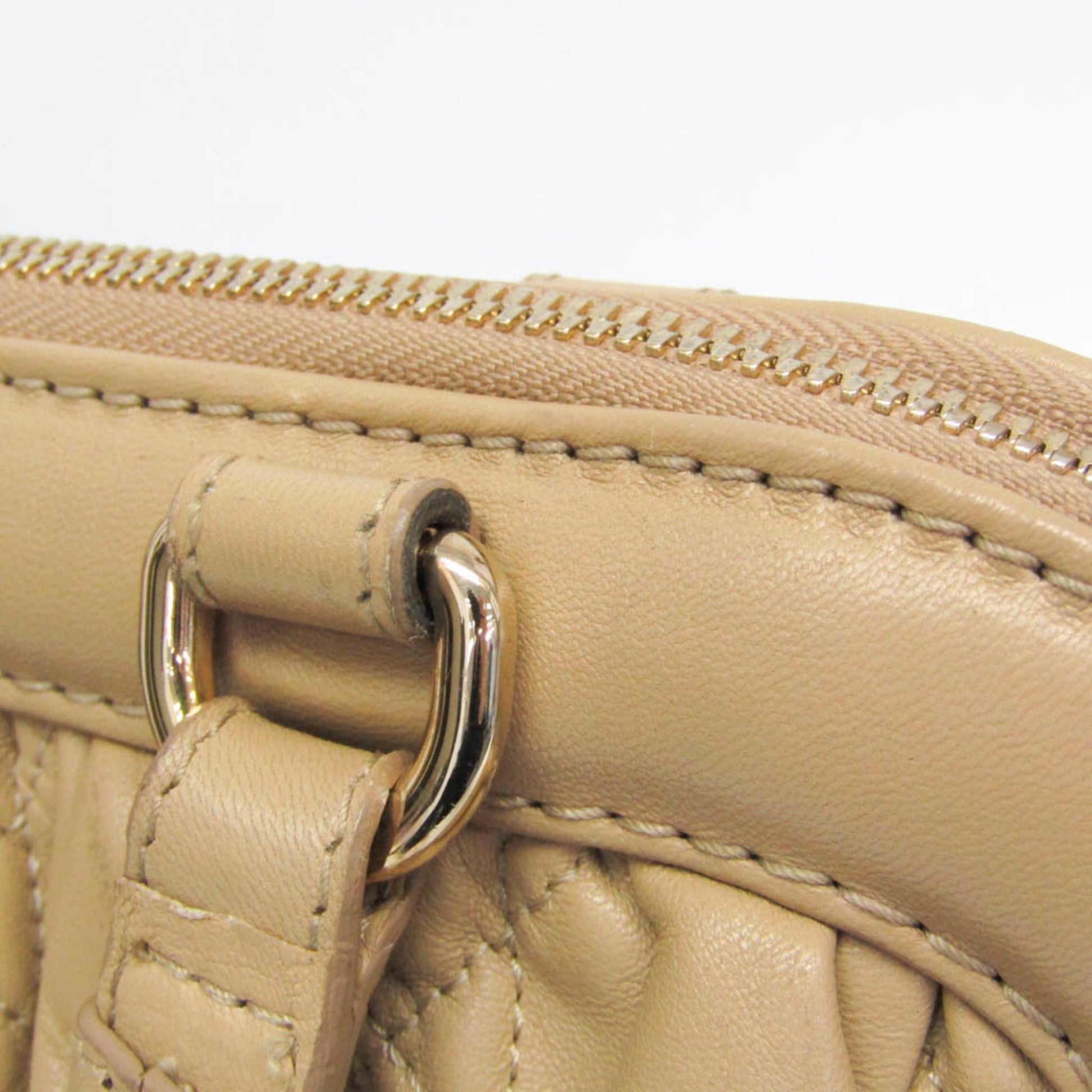 Christian Dior Lady cannage Matelassé, Beige, Leather, Handbag