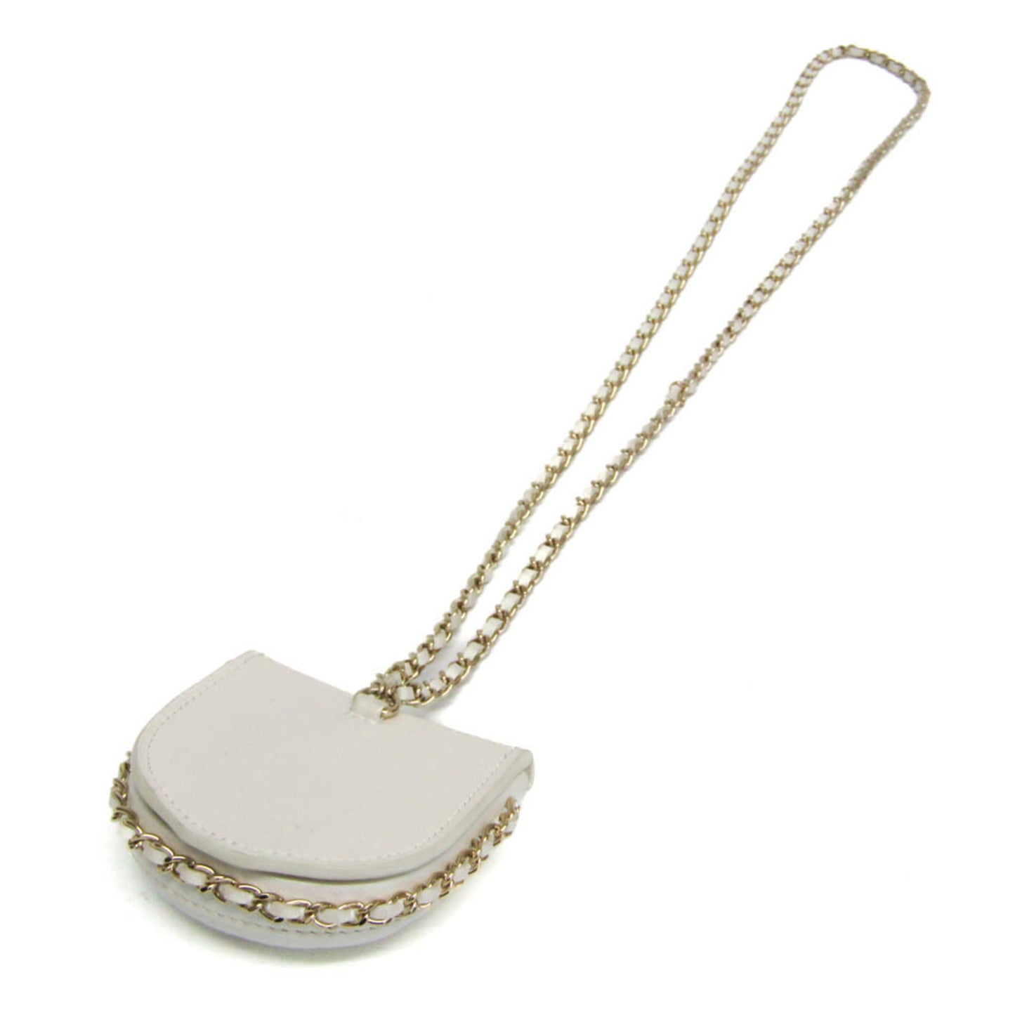 Chanel Chain Around Coin Purse with Chain Quilted Caviar, White, Leather, Shoulder Bag