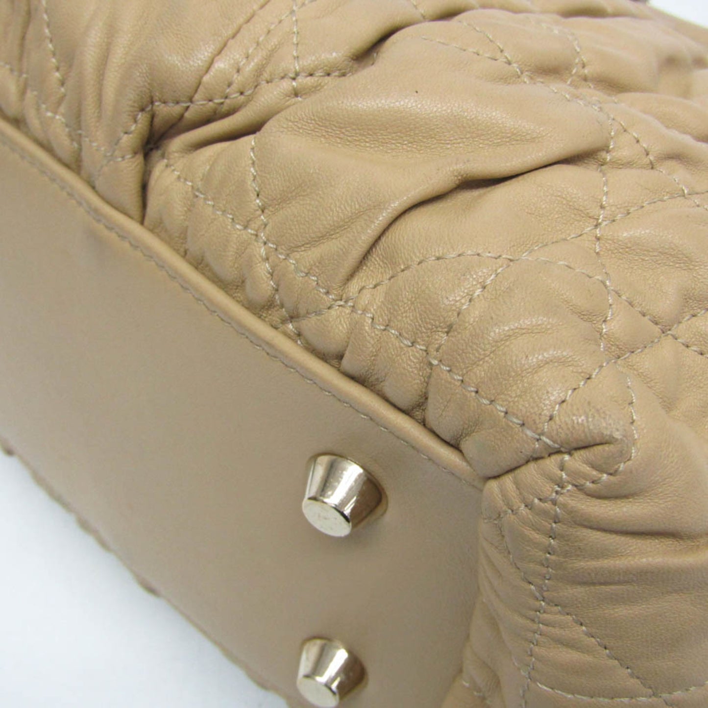 Christian Dior Lady cannage Matelassé, Beige, Leather, Handbag