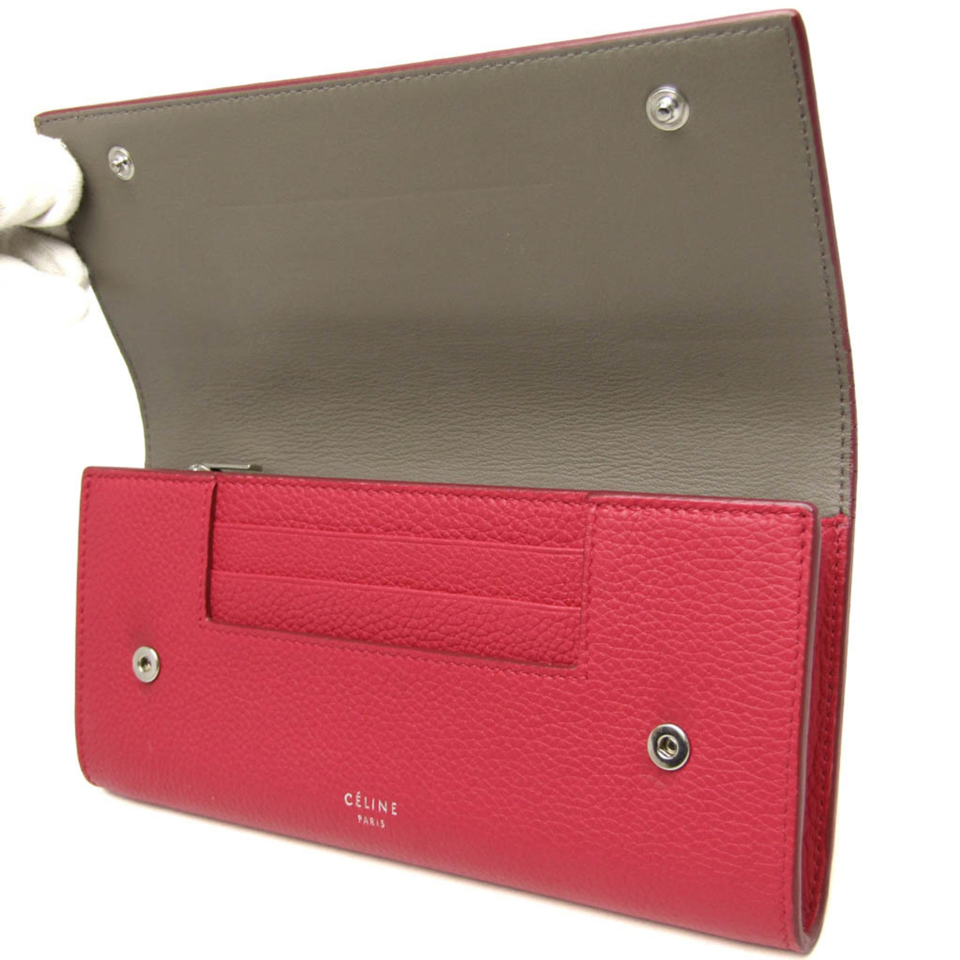 Celine Multifunction Flap Wallet Leather, Pink, Leather, Wallet