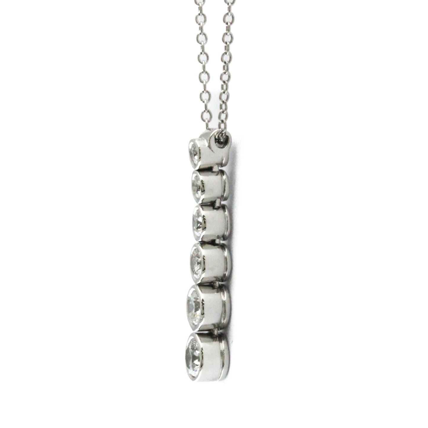Tiffany & Co. Jazz Graduated Drop Pendant Necklace Platinum and Diamonds, Silver, Platinum, Necklace
