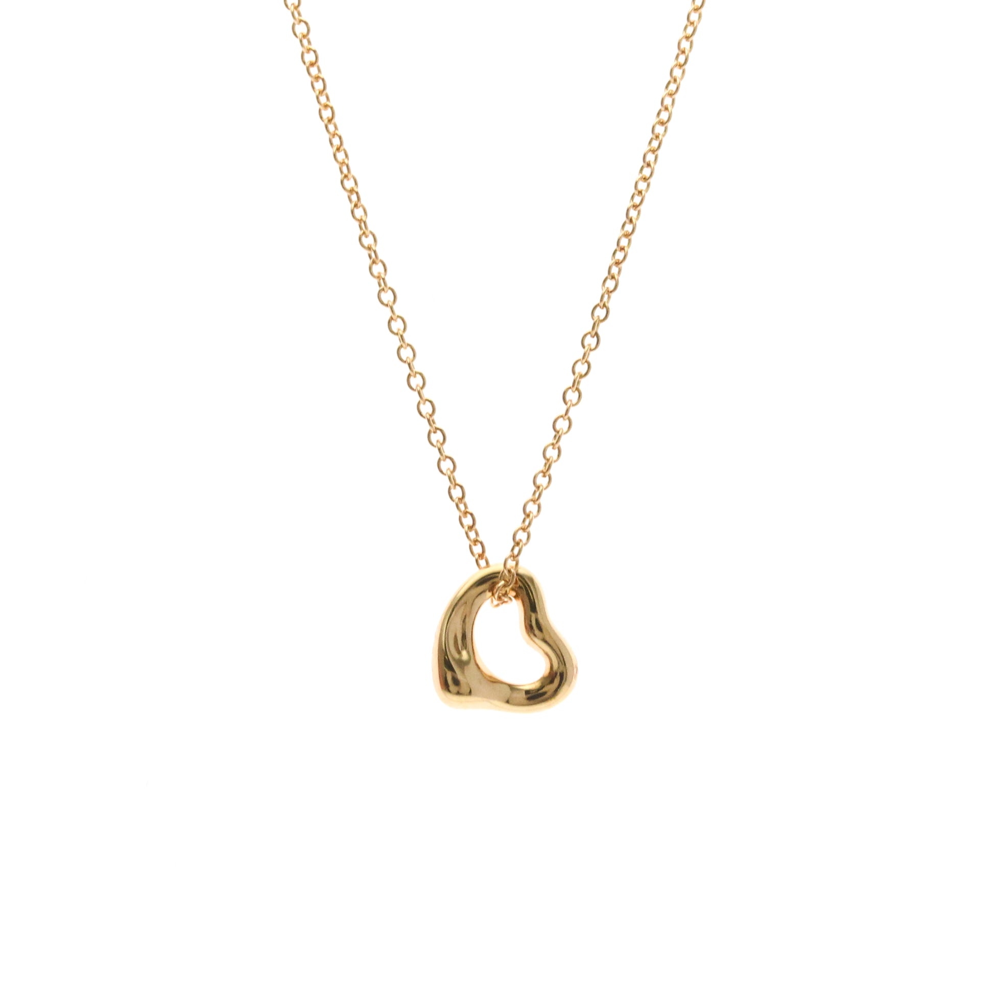 Tiffany & Co. Elsa Peretti Open Heart Pendant Necklace 18K Rose Gold, Gold, Pink Gold, Necklace