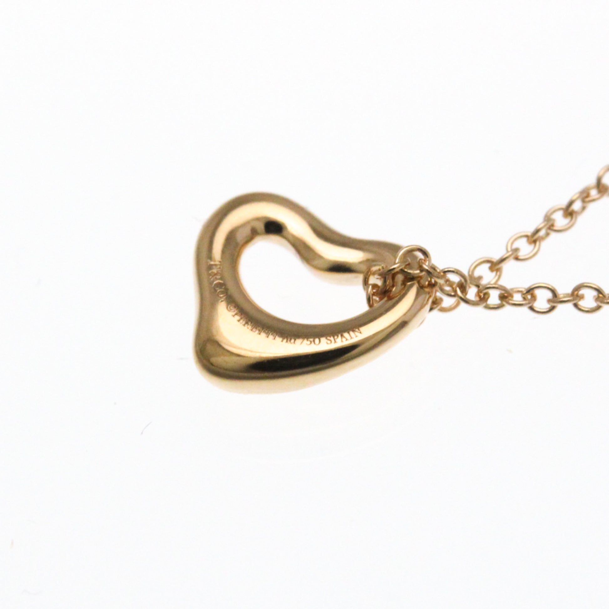 Tiffany & Co. Elsa Peretti Open Heart Pendant Necklace 18K Rose Gold, Gold, Pink Gold, Necklace