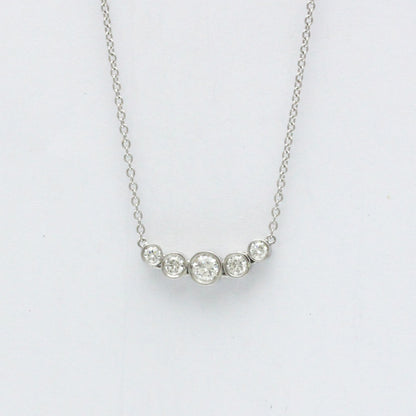 Tiffany & Co. Jazz Graduated Pendant Necklace Platinum and Diamonds, Silver, Platinum, Necklace