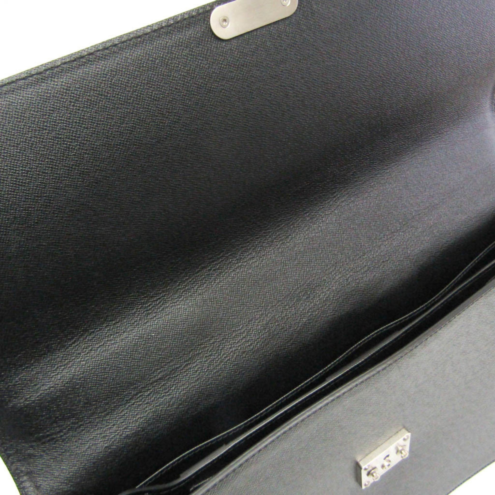 Louis Vuitton Serviette Moskova Briefcase Taiga Leather, Gray, Leather, Briefcase