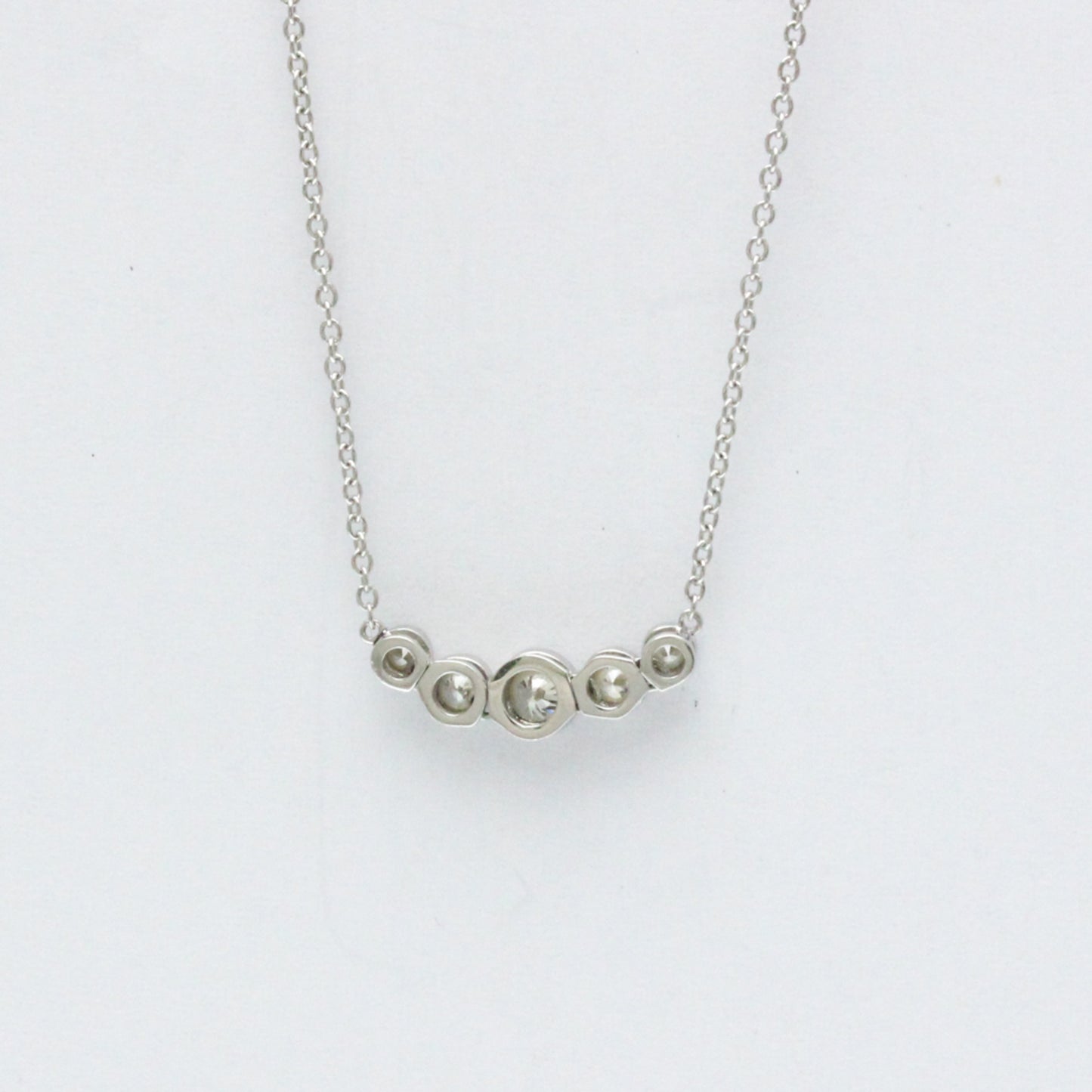 Tiffany & Co. Jazz Graduated Pendant Necklace Platinum and Diamonds, Silver, Platinum, Necklace