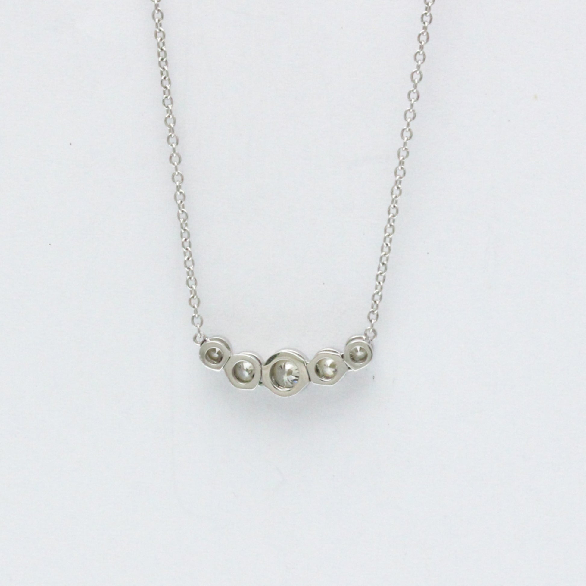 Tiffany & Co. Jazz Graduated Pendant Necklace Platinum and Diamonds, Silver, Platinum, Necklace