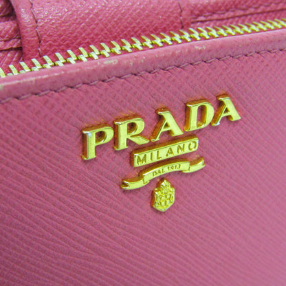 Prada Tab Bifold Wallet Saffiano Leather, Pink, Leather, Wallet