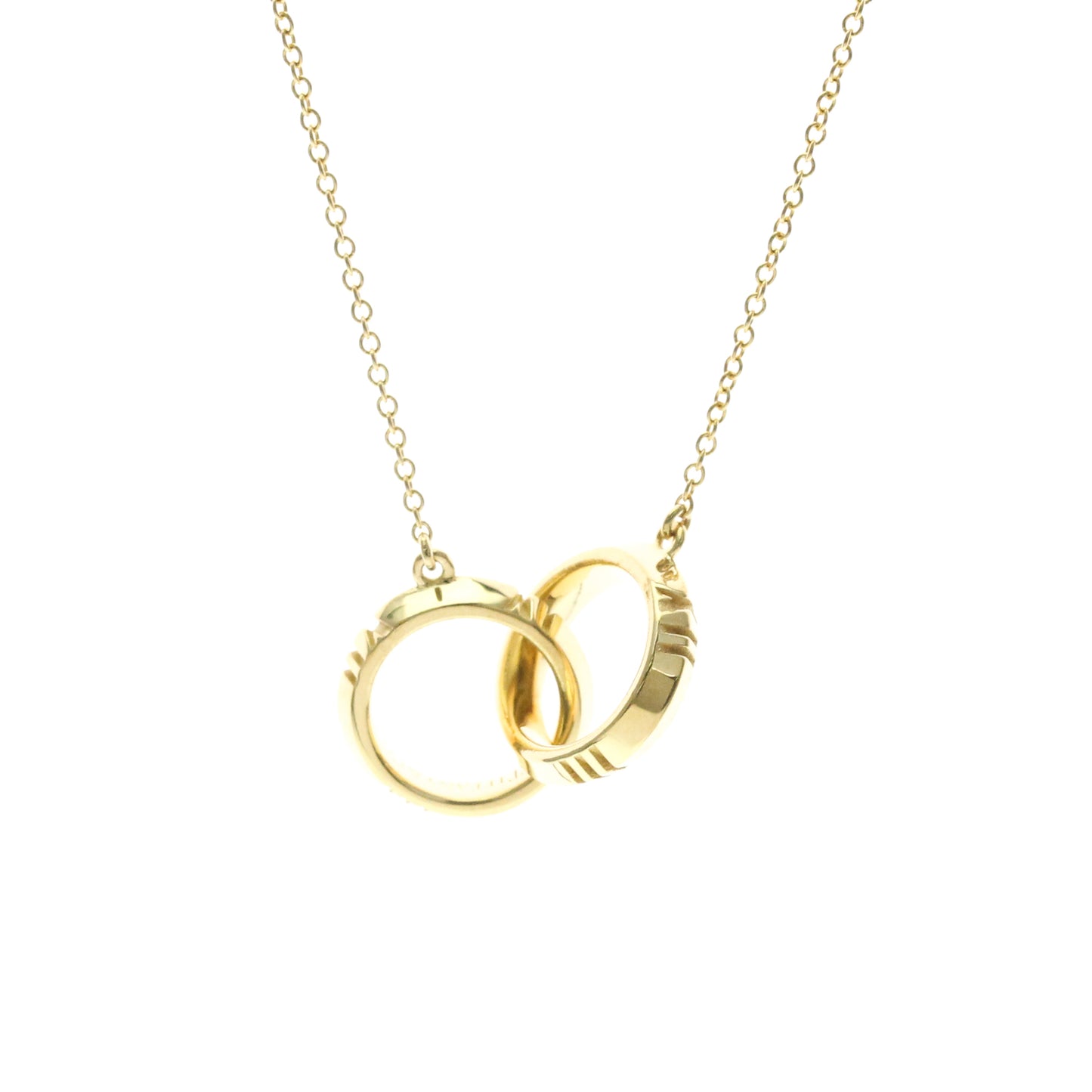 Tiffany & Co. Atlas X Closed Interlocking Pendant Necklace 18K Yellow Gold, Gold, Yellow Gold, Necklace