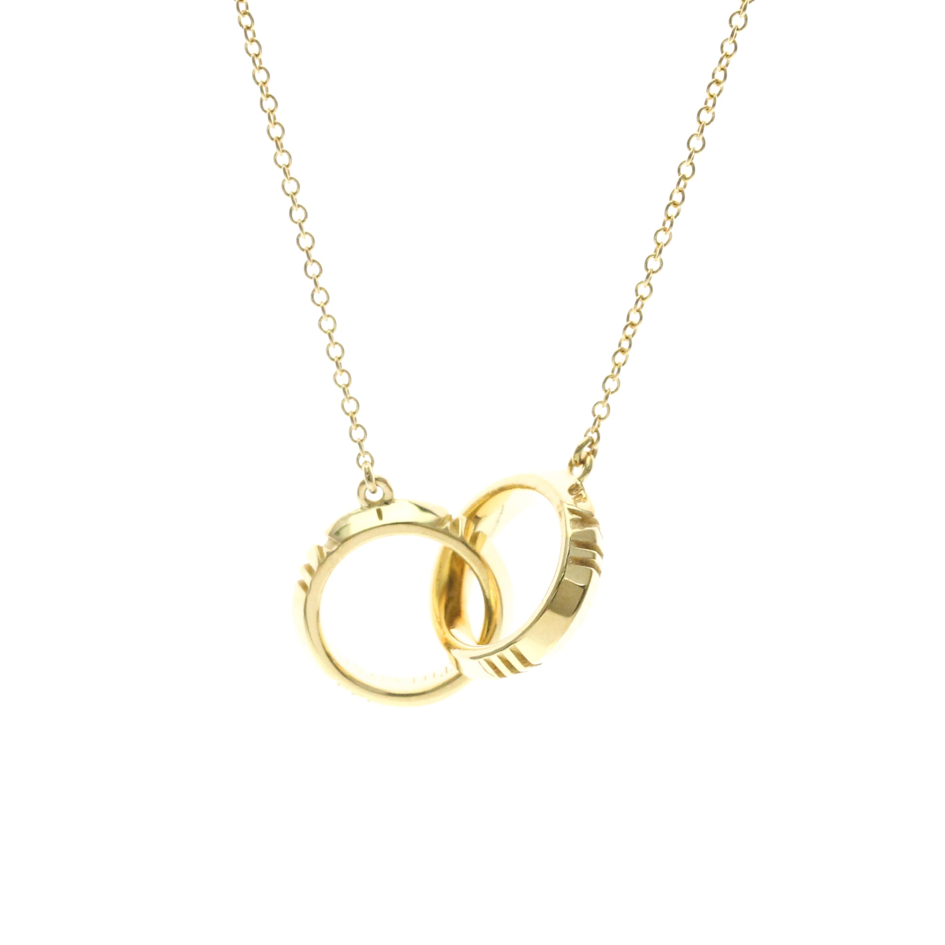 Tiffany & Co. Atlas X Closed Interlocking Pendant Necklace 18K Yellow Gold, Gold, Yellow Gold, Necklace