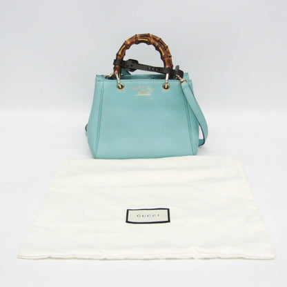 Gucci Bamboo Shopper Tote Leather, Blue, Leather, Tote Bag