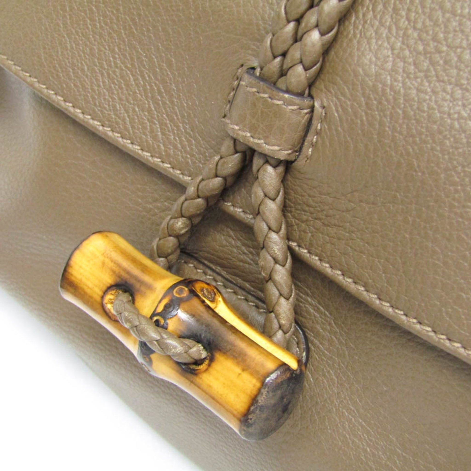 Gucci Bamboo Shoulder Bag Leather, Brown, Leather, Shoulder Bag