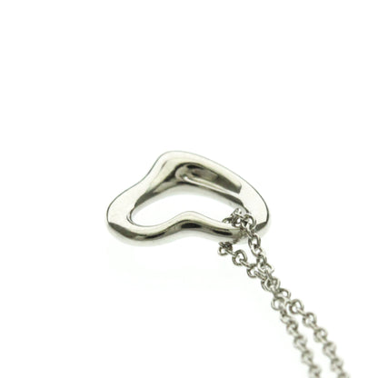 Tiffany & Co. Elsa Peretti Open Heart Pendant Necklace Platinum, Silver, Platinum, Necklace