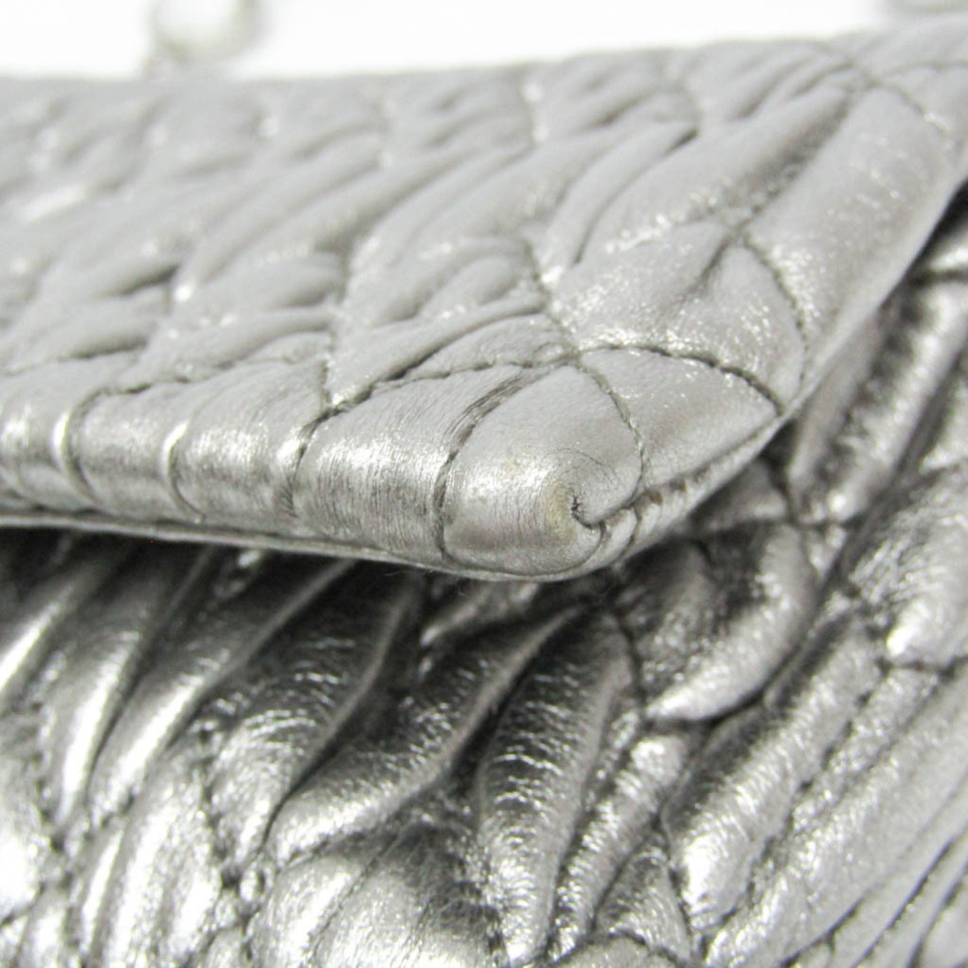 Miu Miu Crystal Clutch Matelasse Leather, SILVER, LEATHER, Shoulder bag
