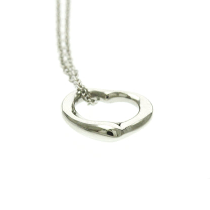 Tiffany & Co. Elsa Peretti Open Heart Pendant Necklace Platinum, Silver, Platinum, Necklace