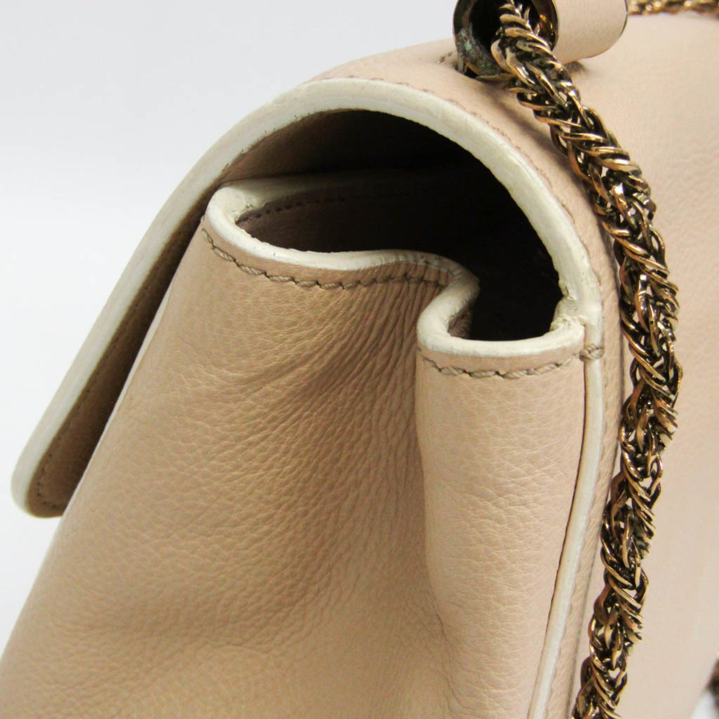 Chloe Elsie Chain Shoulder Bag Leather, Beige, Leather, Shoulder Bag